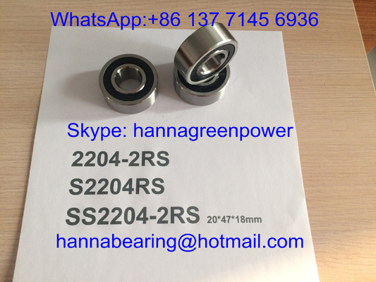 SS2204-2RS/S2204RS/2204 - rodamiento de bolitas autoalineador del acero inoxidable de TVH con el sello de goma, 20*47*18m m