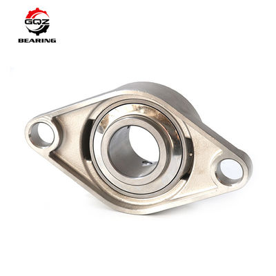 SSUCF205 Acero inoxidable 2 perno de blindaje oval Bloque de cojín con rodamiento de 25 mm de perforación para alimentos Máquinas marinas agrícolas GQZ mayorista