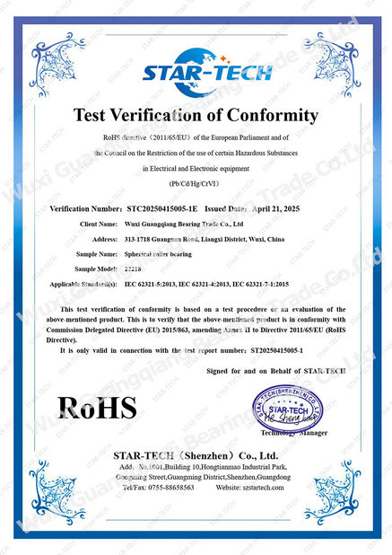 China Wuxi Guangqiang Bearing Trade Co.,Ltd certificaciones